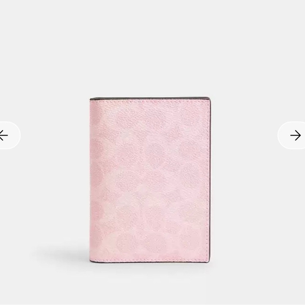 Coach passport holder in powder pink